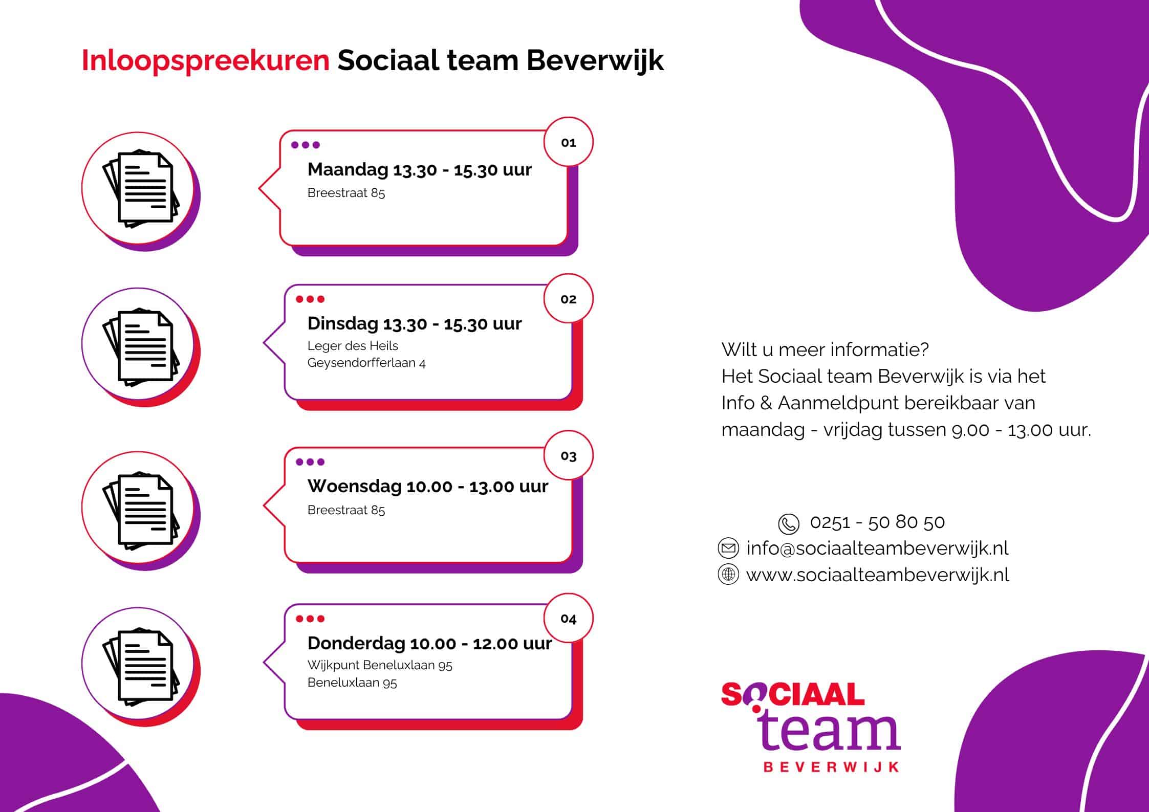 Inloopspreekuren Sociaal Team