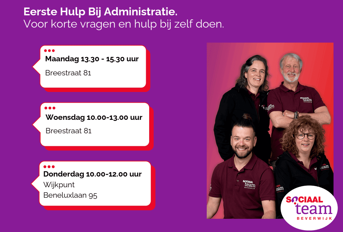 Inloopspreekuren Sociaal Team